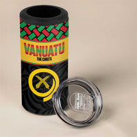 Vanuatu Football Custom 4 in 1 Can Cooler Tumbler Go Chiefs Basket-weave Pattern