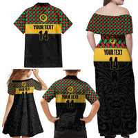 Vanuatu Football Custom Family Matching Off Shoulder Maxi Dress and Hawaiian Shirt Go Chiefs Basket-weave Pattern