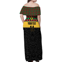 Vanuatu Football Custom Family Matching Off Shoulder Maxi Dress and Hawaiian Shirt Go Chiefs Basket-weave Pattern