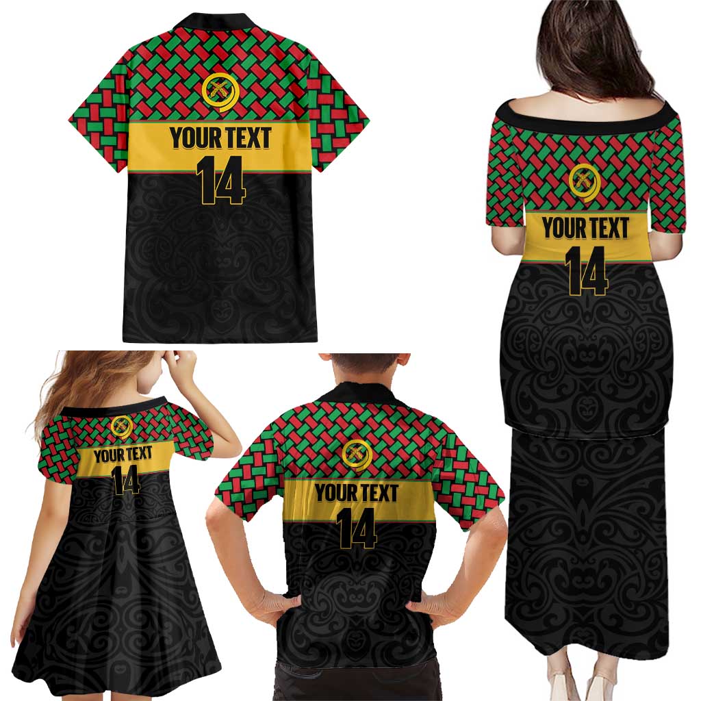 Vanuatu Football Custom Family Matching Puletasi and Hawaiian Shirt Go Chiefs Basket-weave Pattern