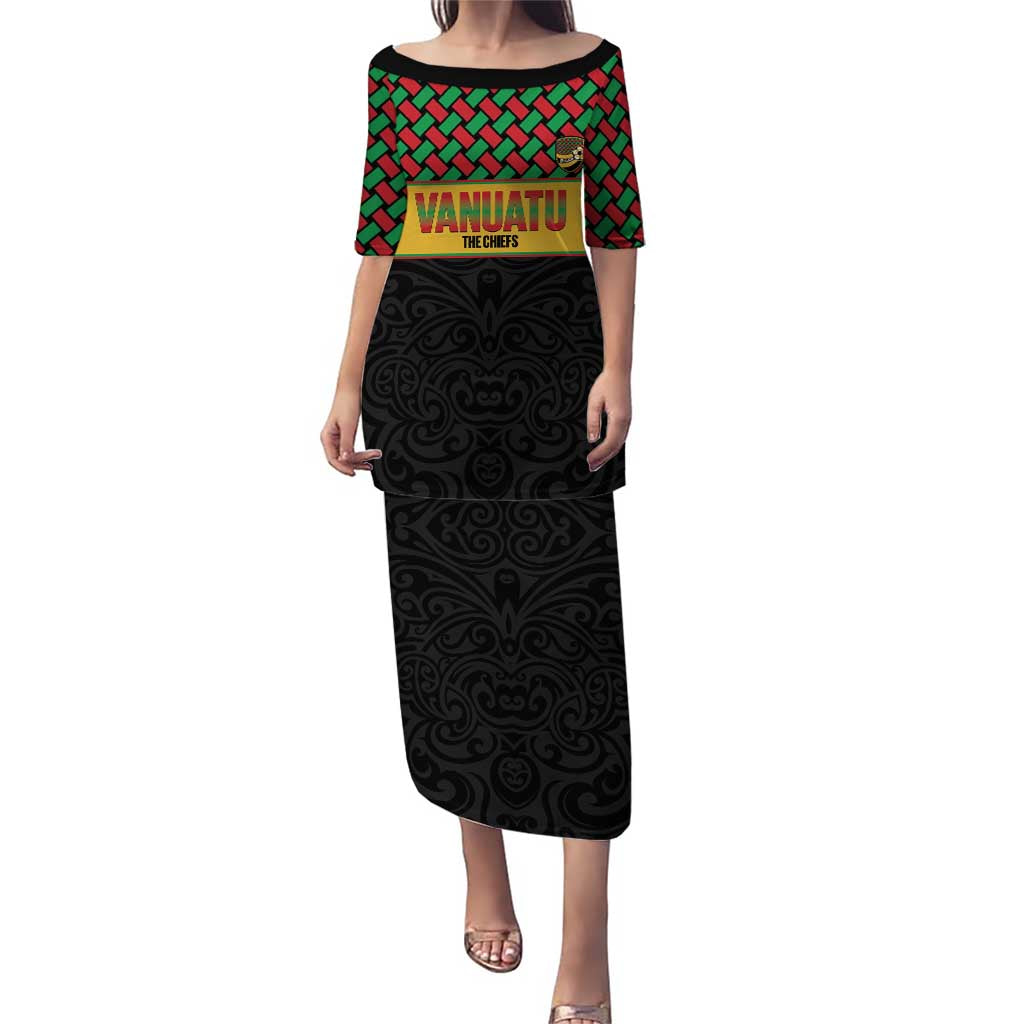 Vanuatu Football Custom Family Matching Puletasi and Hawaiian Shirt Go Chiefs Basket-weave Pattern