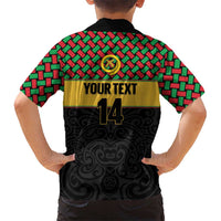 Vanuatu Football Custom Family Matching Short Sleeve Bodycon Dress and Hawaiian Shirt Go Chiefs Basket-weave Pattern LT14 - Polynesian Pride