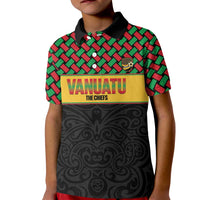 Vanuatu Football Custom Kid Polo Shirt Go Chiefs Basket-weave Pattern