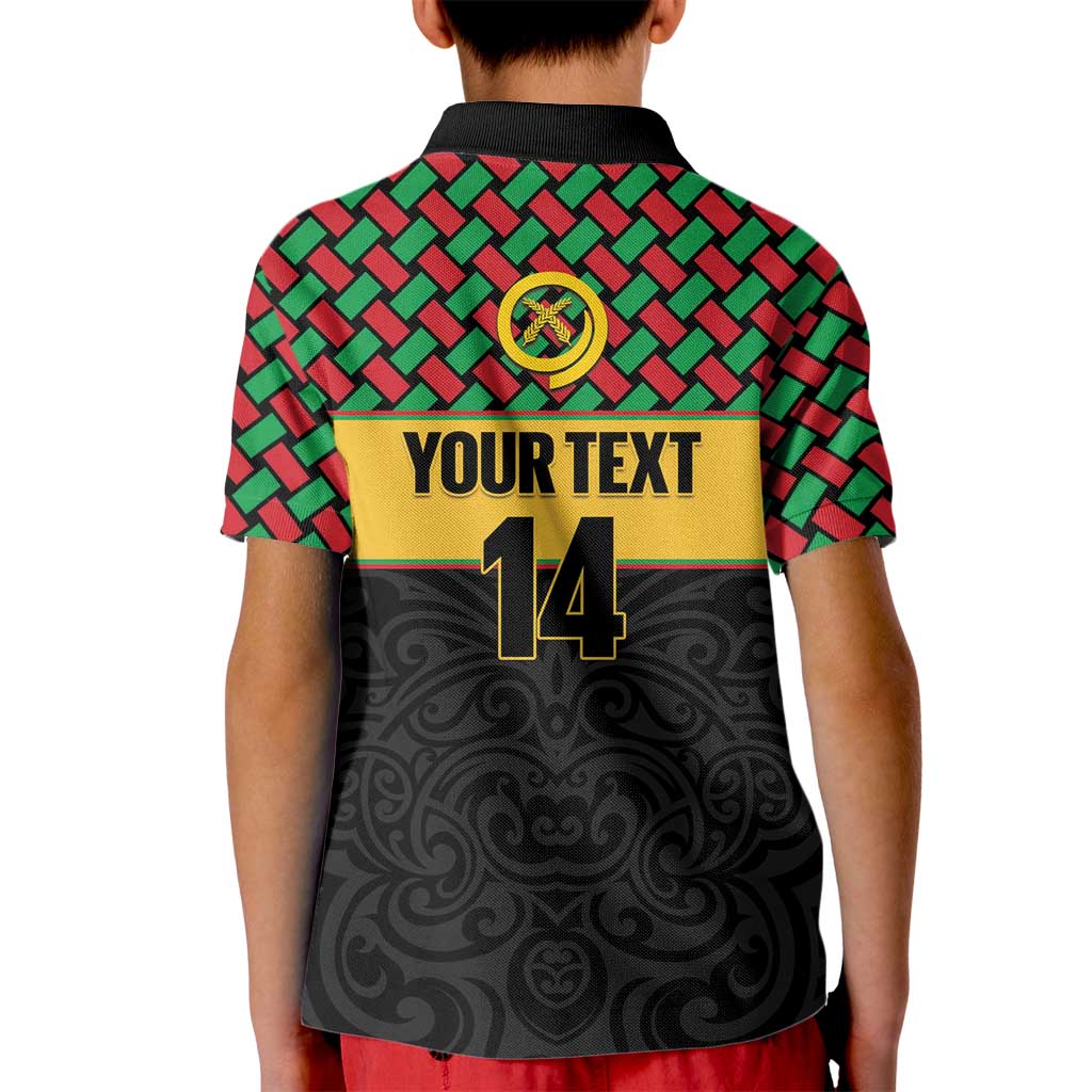Vanuatu Football Custom Kid Polo Shirt Go Chiefs Basket-weave Pattern