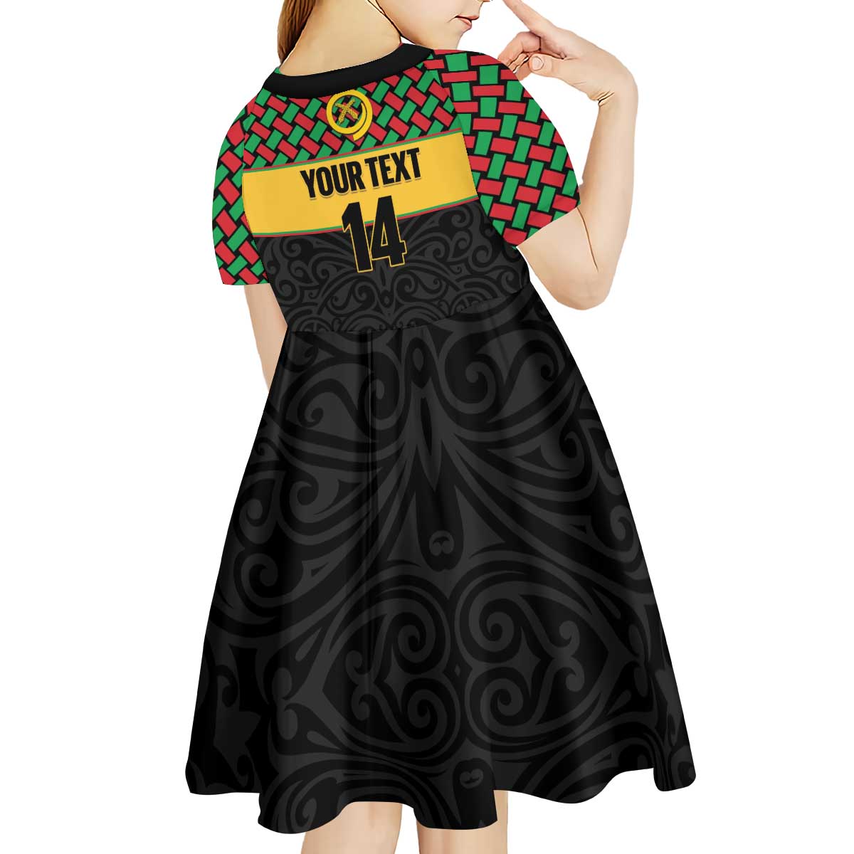 Vanuatu Football Custom Kid Short Sleeve Dress Go Chiefs Basket-weave Pattern
