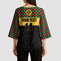 Vanuatu Football Custom Kimono Sleeve Blouse Go Chiefs Basket-weave Pattern
