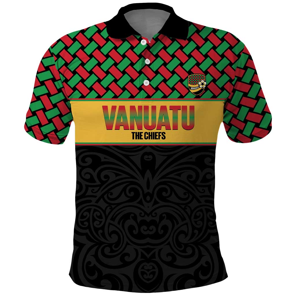Vanuatu Football Custom Polo Shirt Go Chiefs Basket-weave Pattern