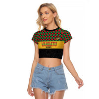 Vanuatu Football Custom Raglan Cropped T Shirt Go Chiefs Basket-weave Pattern