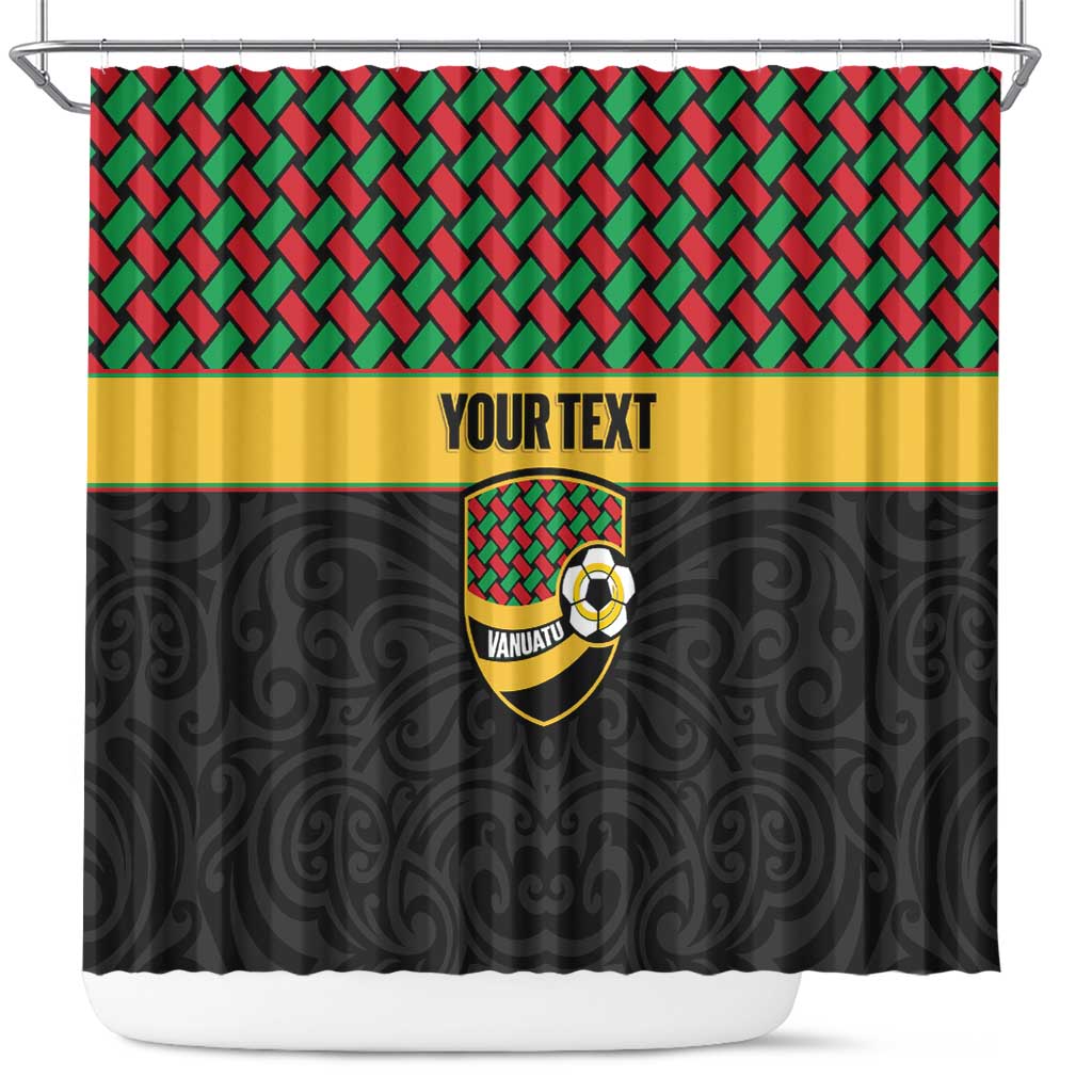 Vanuatu Football Custom Shower Curtain Go Chiefs Basket-weave Pattern