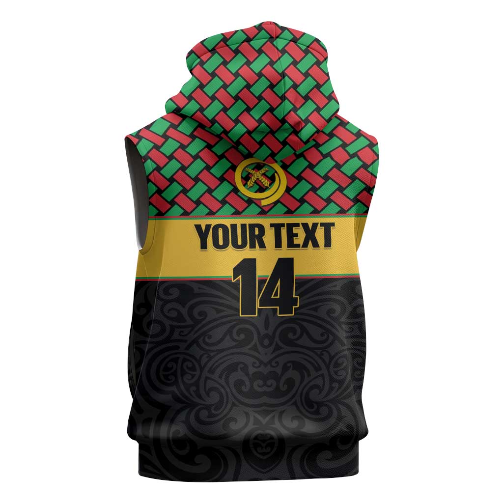 Vanuatu Football Custom Sleeveless Hoodie Go Chiefs Basket-weave Pattern