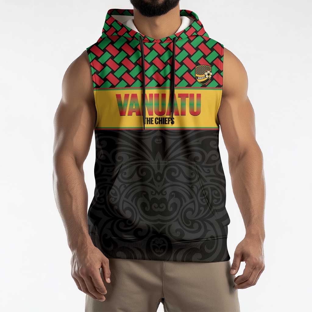 Vanuatu Football Custom Sleeveless Hoodie Go Chiefs Basket-weave Pattern