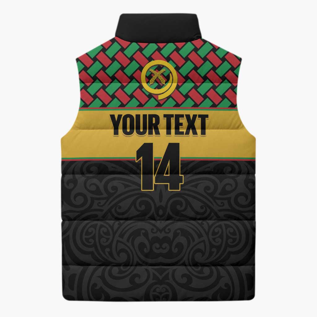 Vanuatu Football Custom Sleeveless Puffer Jacket Go Chiefs Basket-weave Pattern