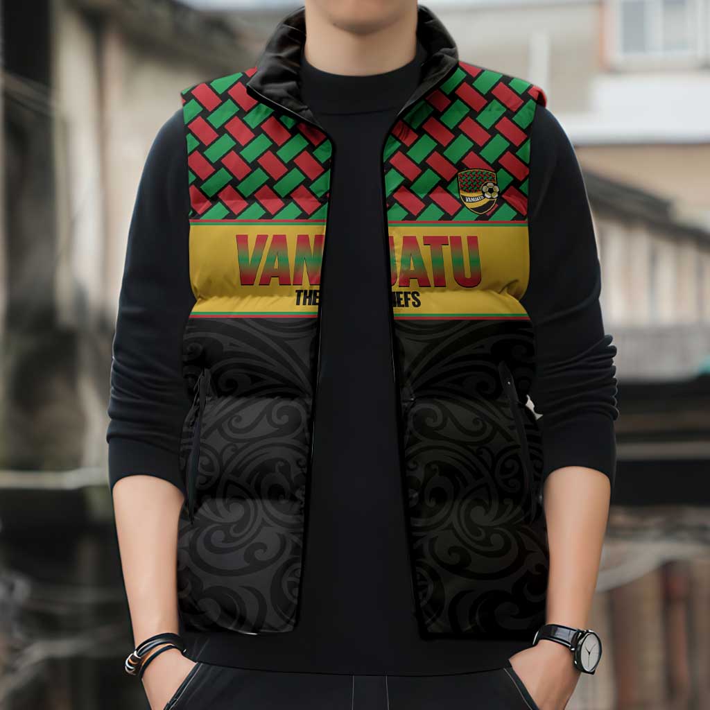 Vanuatu Football Custom Sleeveless Puffer Jacket Go Chiefs Basket-weave Pattern