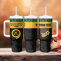 Vanuatu Football Custom Tumbler With Handle Go Chiefs Basket-weave Pattern