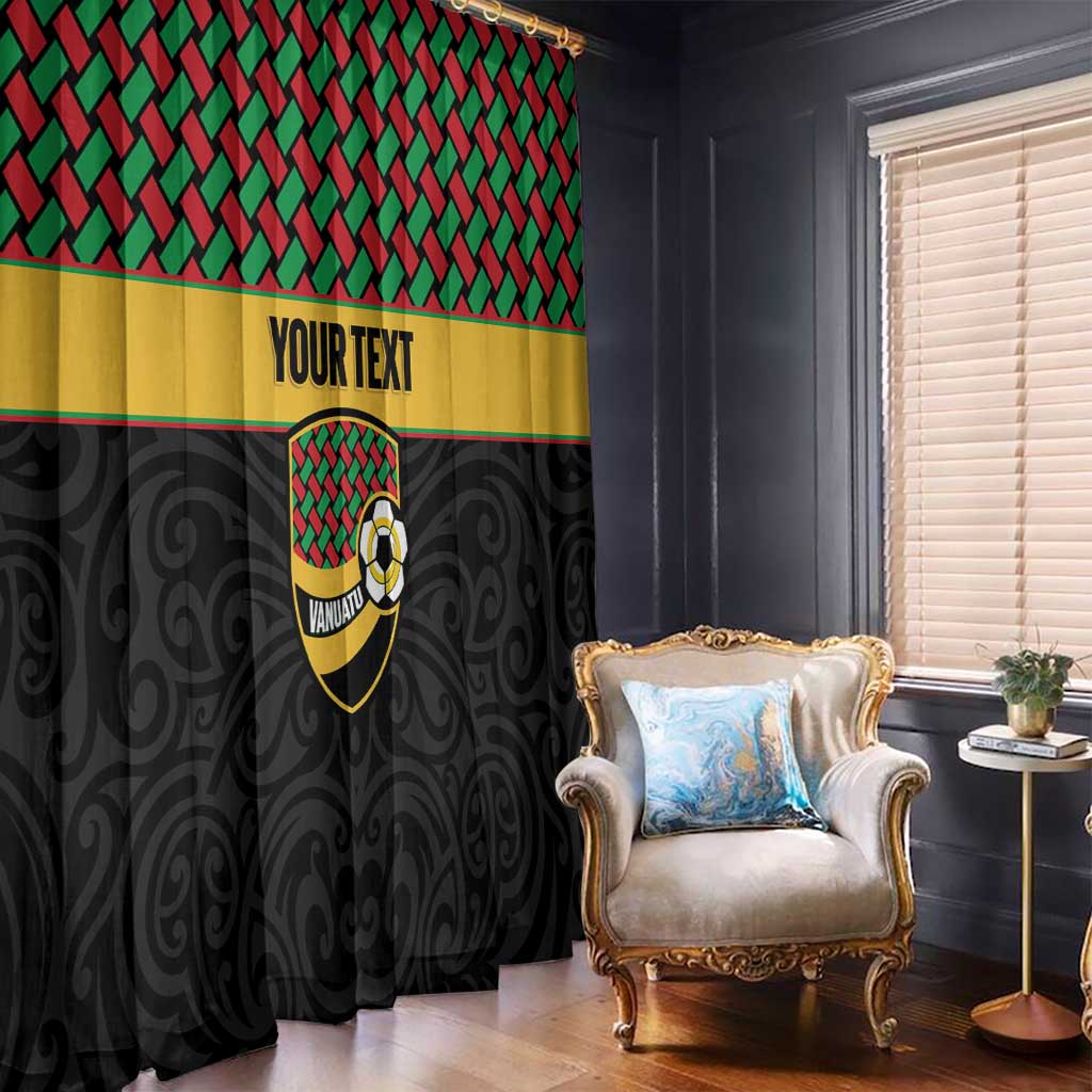Vanuatu Football Custom Window Curtain Go Chiefs Basket-weave Pattern