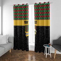 Vanuatu Football Custom Window Curtain Go Chiefs Basket-weave Pattern