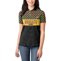 Vanuatu Football Custom Women Polo Shirt Go Chiefs Basket-weave Pattern