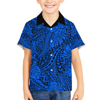 Blue Hawaii Family Matching Off Shoulder Maxi Dress And Hawaiian Shirt Tribal Art LT14