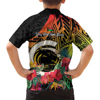 Vanuatu Boar Tusk Yumi Yumi Yumi Family Matching Long Sleeve Bodycon Dress and Hawaiian Shirt Independens Dei Long God Yumi Stanap LT14 - Polynesian Pride