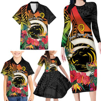 Vanuatu Boar Tusk Yumi Yumi Yumi Family Matching Long Sleeve Bodycon Dress and Hawaiian Shirt Independens Dei Long God Yumi Stanap LT14 - Polynesian Pride