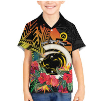 Vanuatu Boar Tusk Yumi Yumi Yumi Family Matching Mermaid Dress and Hawaiian Shirt Independens Dei Long God Yumi Stanap LT14 Son's Shirt Black - Polynesian Pride