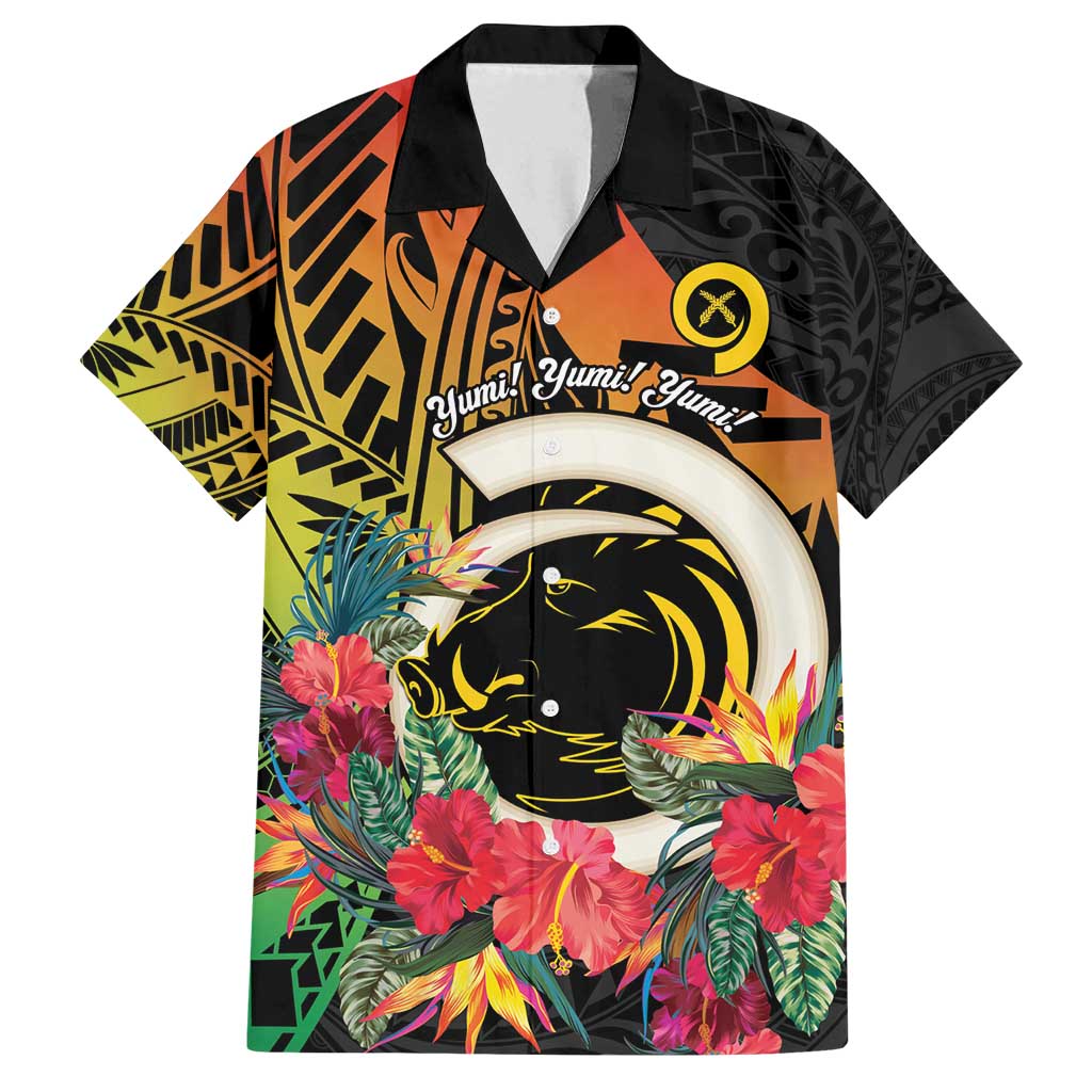 Vanuatu Boar Tusk Yumi Yumi Yumi Family Matching Off Shoulder Short Dress and Hawaiian Shirt Independens Dei Long God Yumi Stanap LT14 Dad's Shirt - Short Sleeve Black - Polynesian Pride