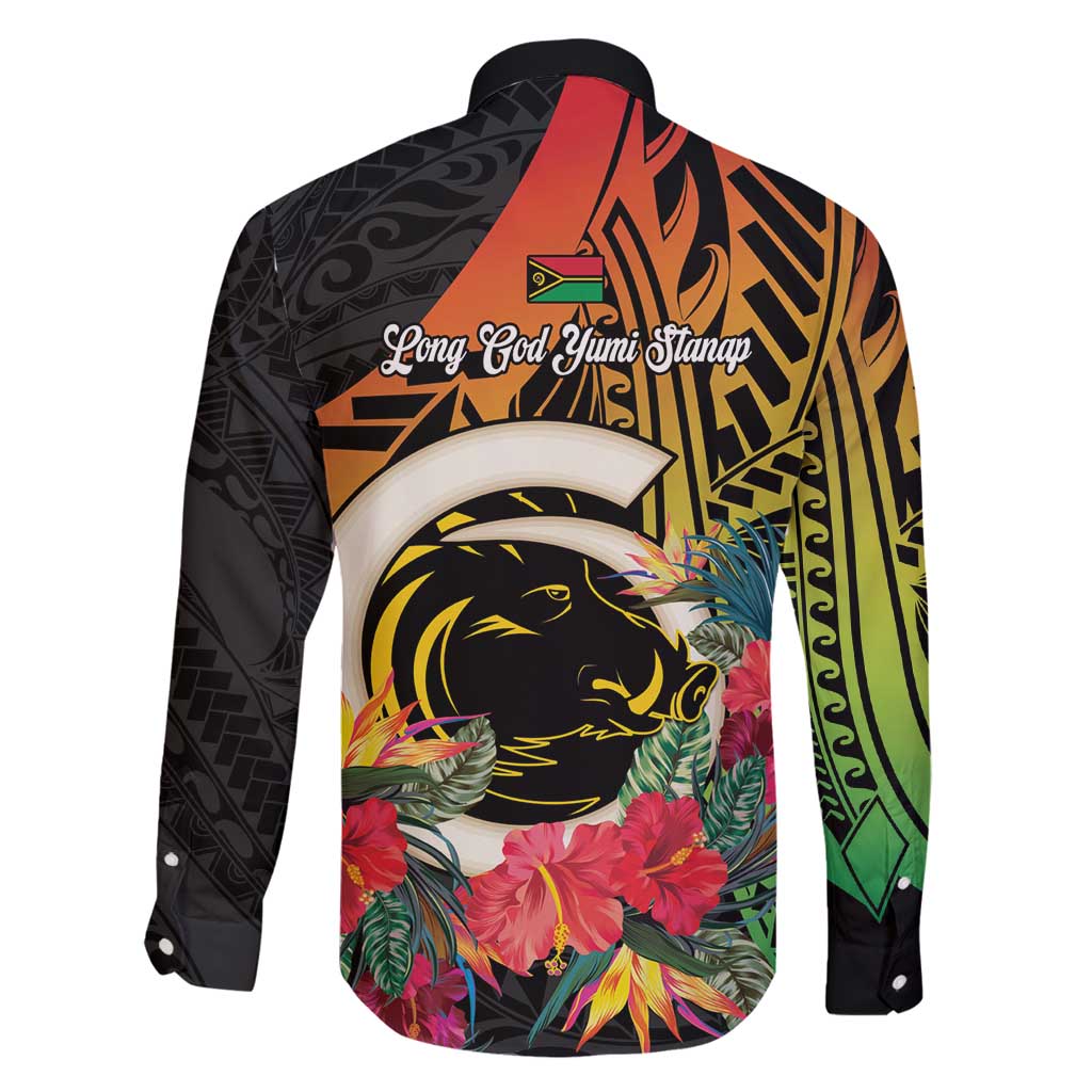 Vanuatu Boar Tusk Yumi Yumi Yumi Family Matching Off Shoulder Short Dress and Hawaiian Shirt Independens Dei Long God Yumi Stanap LT14 - Polynesian Pride