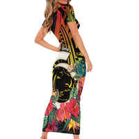 Vanuatu Boar Tusk Yumi Yumi Yumi Family Matching Short Sleeve Bodycon Dress and Hawaiian Shirt Independens Dei Long God Yumi Stanap LT14 - Polynesian Pride