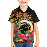 Vanuatu Boar Tusk Yumi Yumi Yumi Family Matching Tank Maxi Dress and Hawaiian Shirt Independens Dei Long God Yumi Stanap LT14 Son's Shirt Black - Polynesian Pride