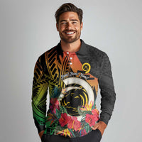 Vanuatu Boar Tusk Yumi Yumi Yumi Long Sleeve Polo Shirt Independens Dei Long God Yumi Stanap LT14 - Polynesian Pride