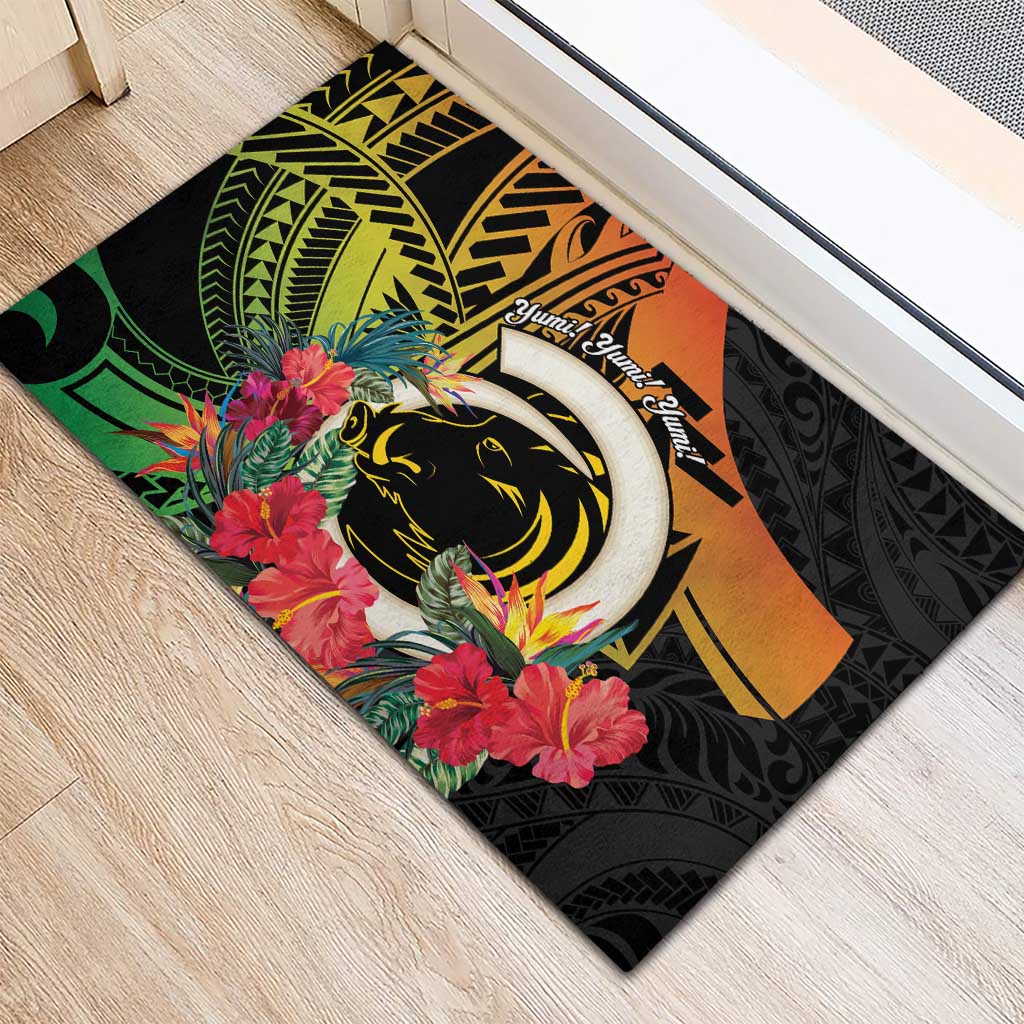 Vanuatu Boar Tusk Yumi Yumi Yumi Rubber Doormat Independens Dei Long God Yumi Stanap