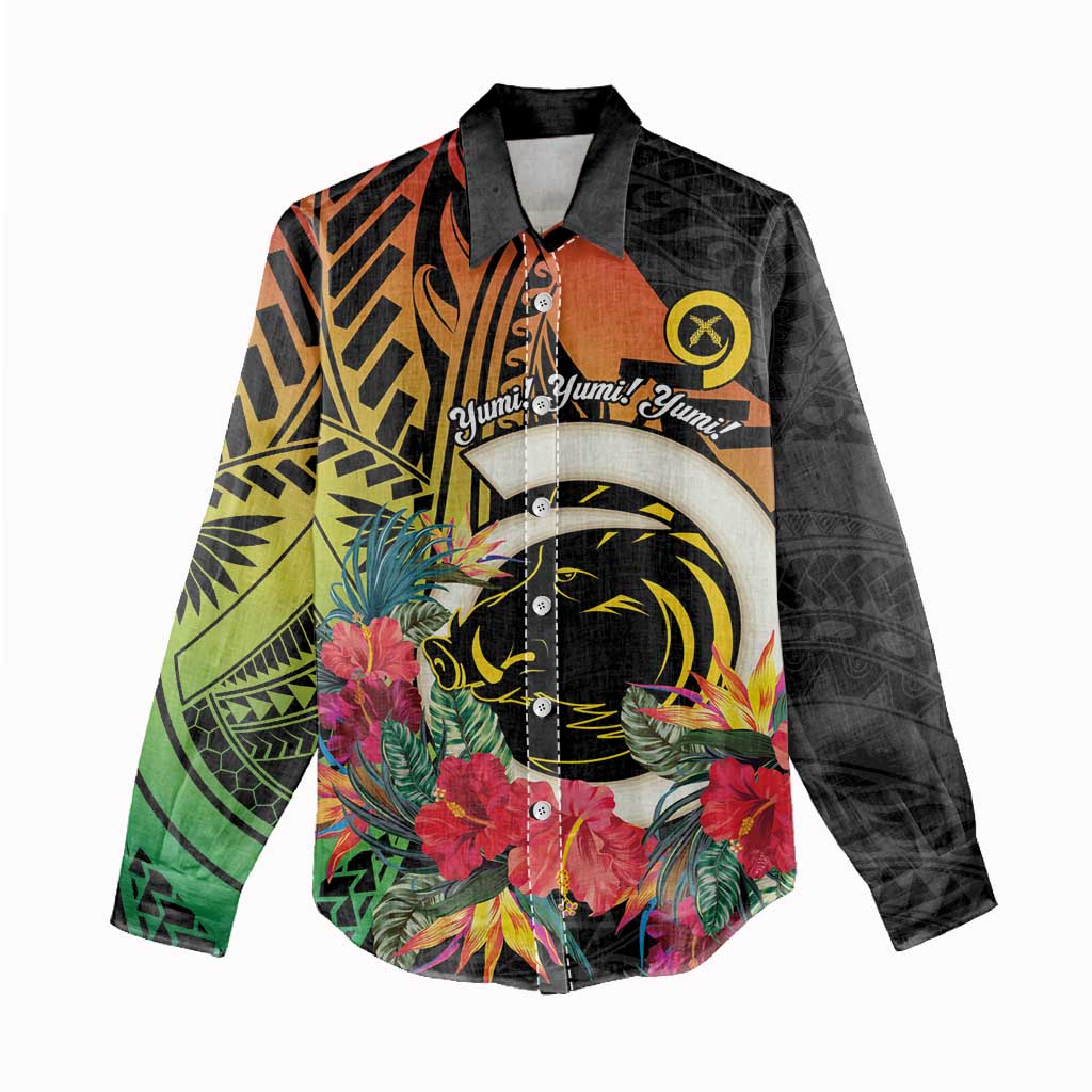 Vanuatu Boar Tusk Yumi Yumi Yumi Women Casual Shirt Independens Dei Long God Yumi Stanap