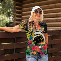 Vanuatu Boar Tusk Yumi Yumi Yumi Women Polo Shirt Independens Dei Long God Yumi Stanap LT14 - Polynesian Pride