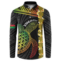 Vanuatu Sand Drawing Turtle Button Sweatshirt Happy Independence Day