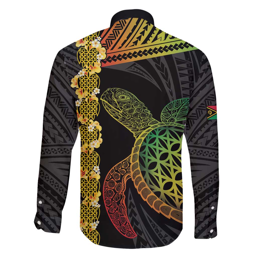 Vanuatu Sand Drawing Turtle Family Matching Off Shoulder Short Dress and Hawaiian Shirt Happy Independence Day