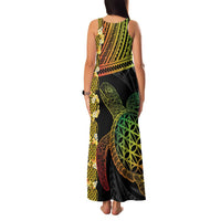 Vanuatu Sand Drawing Turtle Family Matching Tank Maxi Dress and Hawaiian Shirt Happy Independence Day