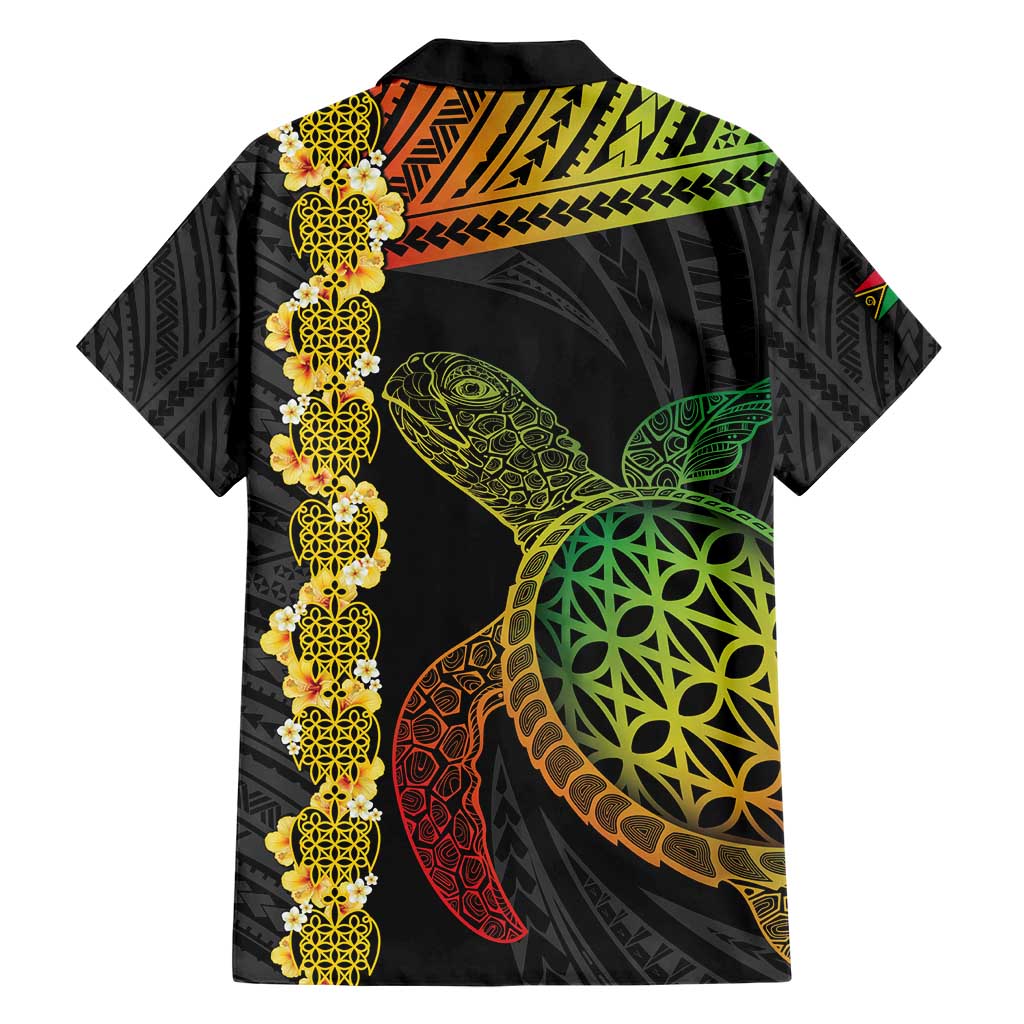 Vanuatu Sand Drawing Turtle Hawaiian Shirt Happy Independence Day