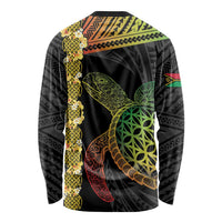 Vanuatu Sand Drawing Turtle Long Sleeve Shirt Happy Independence Day