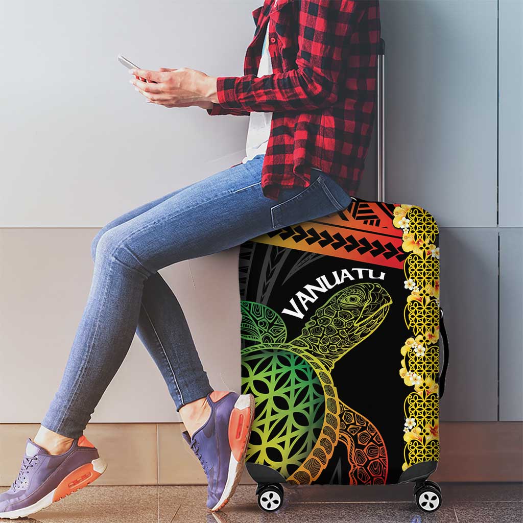 Vanuatu Sand Drawing Turtle Luggage Cover Happy Independence Day