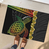 Vanuatu Sand Drawing Turtle Rubber Doormat Happy Independence Day