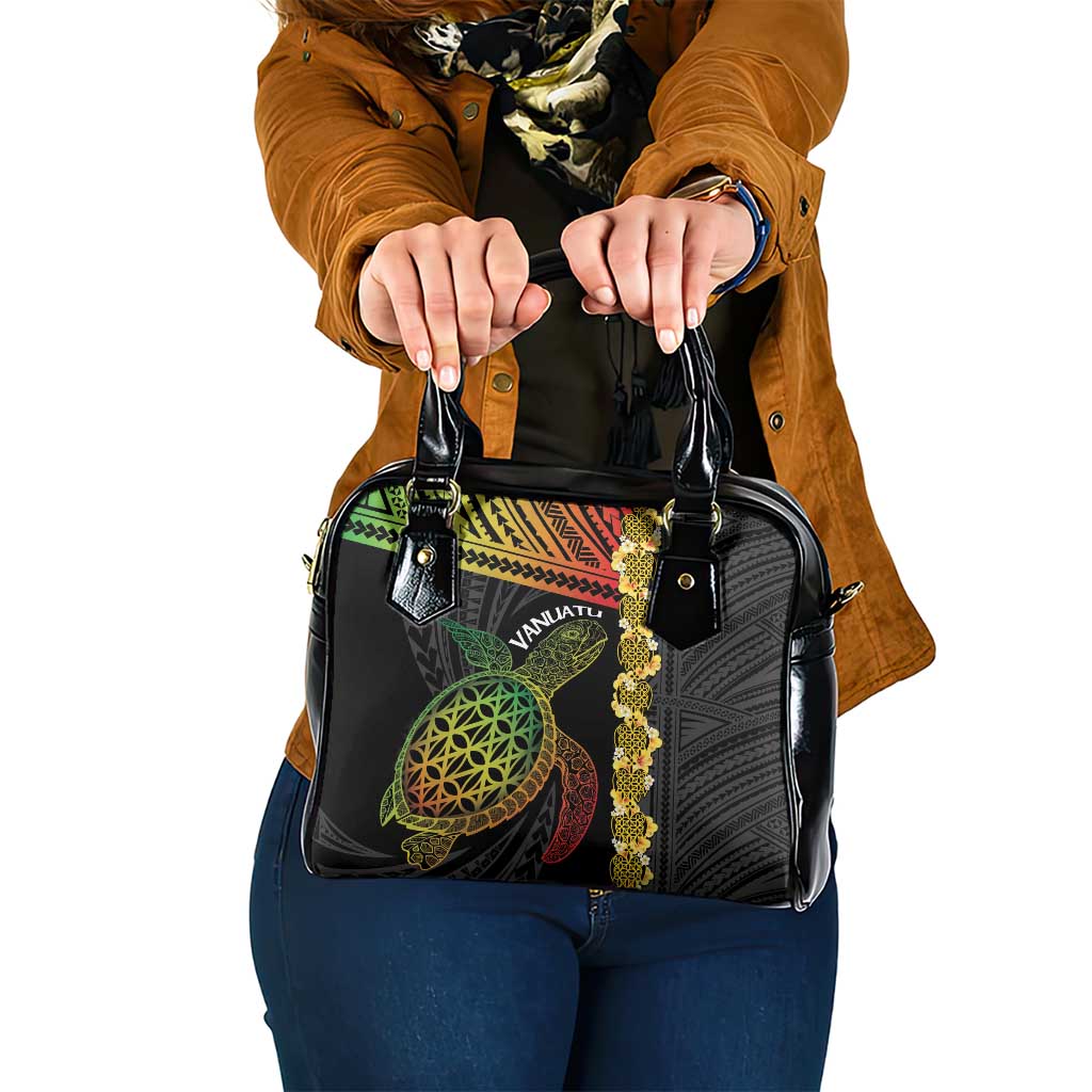 Vanuatu Sand Drawing Turtle Shoulder Handbag Happy Independence Day