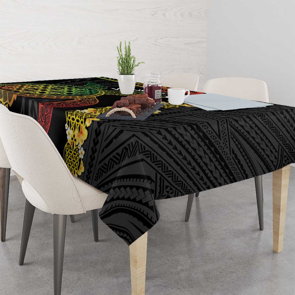 Vanuatu Sand Drawing Turtle Tablecloth Happy Independence Day