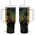 Vanuatu Sand Drawing Turtle Tumbler With Handle Happy Independence Day