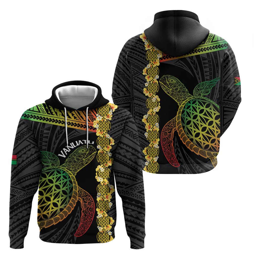 Vanuatu Sand Drawing Turtle Zip Hoodie Happy Independence Day