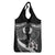 Black Polynesia Grocery Bag Tribal Pattern Tropical Frangipani