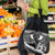 Black Polynesia Grocery Bag Tribal Pattern Tropical Frangipani