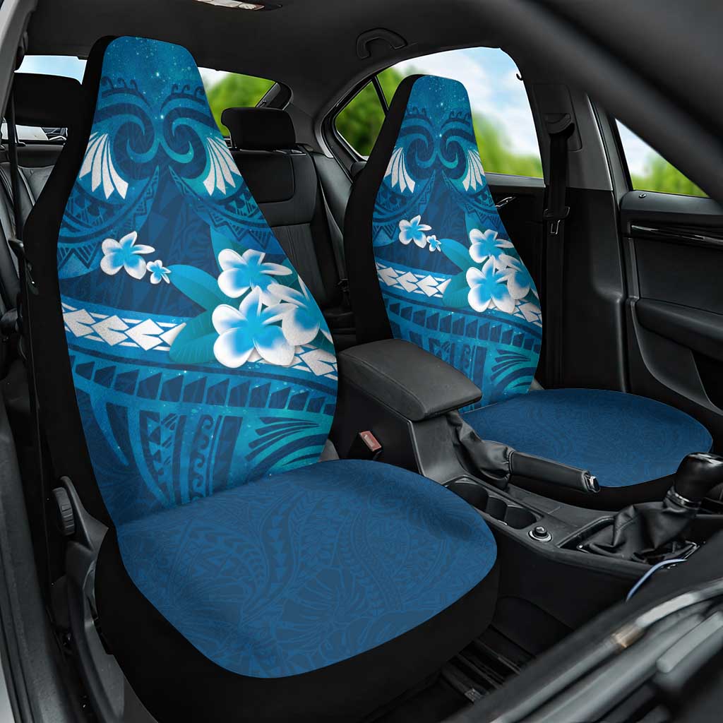 Blue Polynesia Car Seat Cover Tribal Pattern Tropical Frangipani LT14 One Size Blue - Polynesian Pride