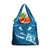Blue Polynesia Grocery Bag Tribal Pattern Tropical Frangipani
