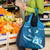 Blue Polynesia Grocery Bag Tribal Pattern Tropical Frangipani
