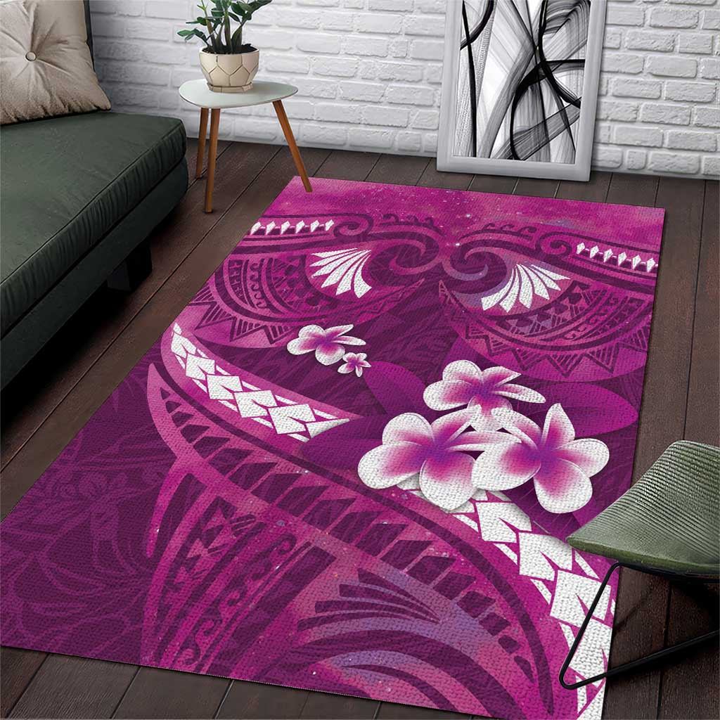 Pink Polynesia Area Rug Tribal Pattern Tropical Frangipani LT14 Pink - Polynesian Pride